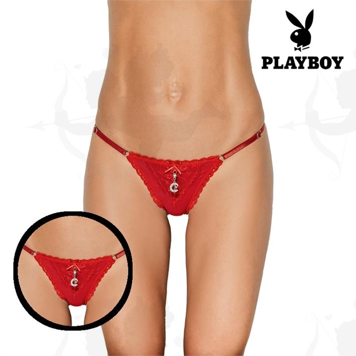 Cód: K2357A-R - Tanga roja con detalle de Playboy roja - $ 2400