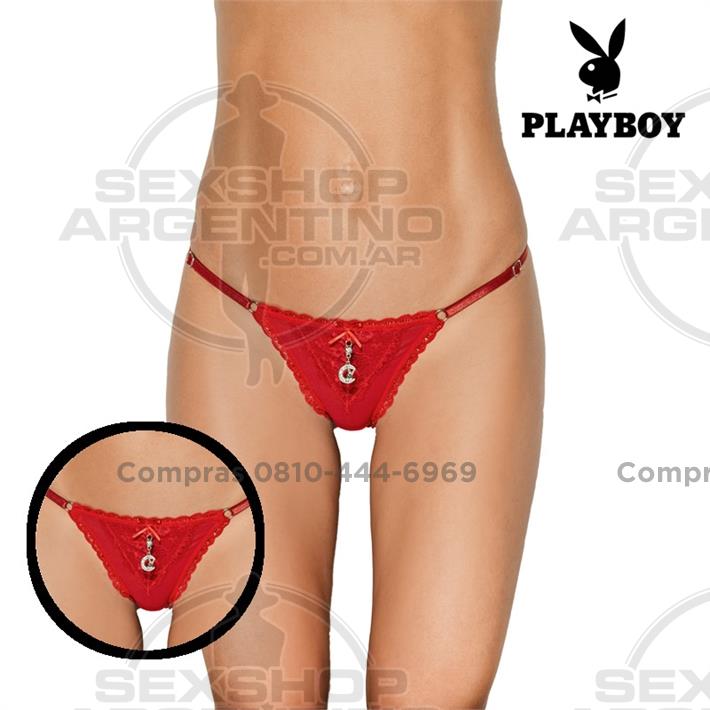  - Tanga roja con detalle de Playboy roja