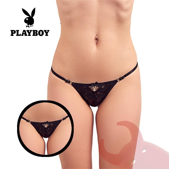  Tanga negra con transparencias Playboy 