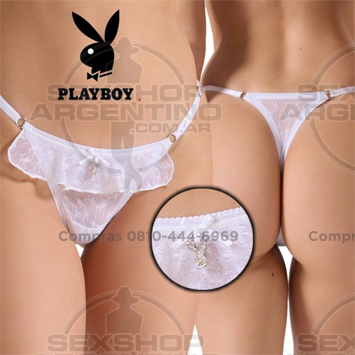 Colaless string de tul labrado blanca