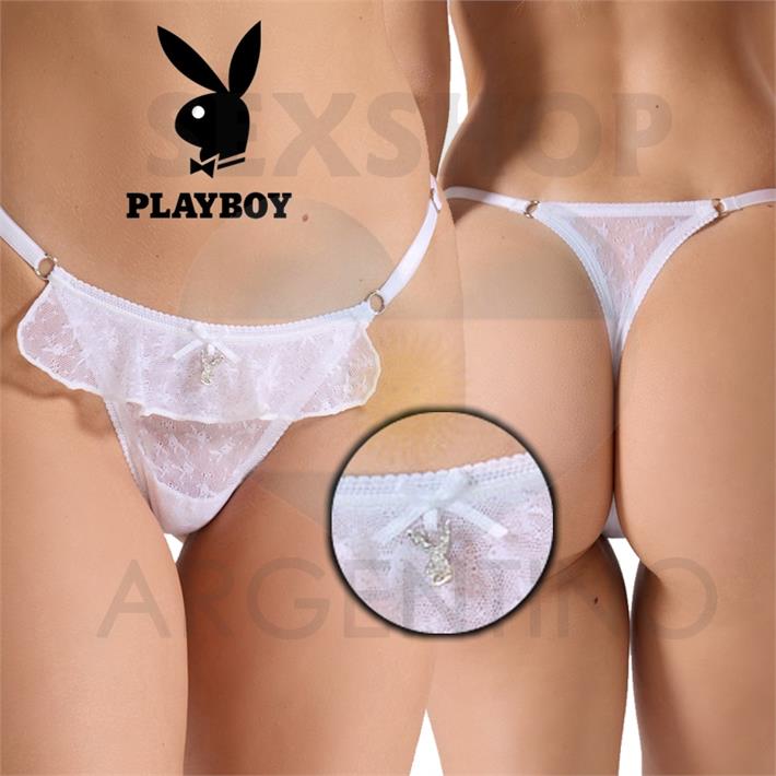 Colaless string de tul labrado blanca