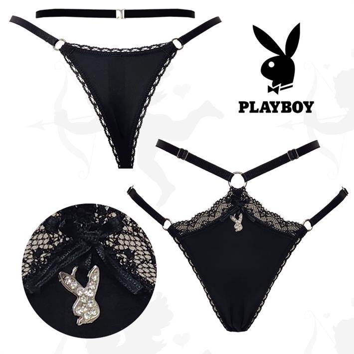 Colaless string de microfibra  negra