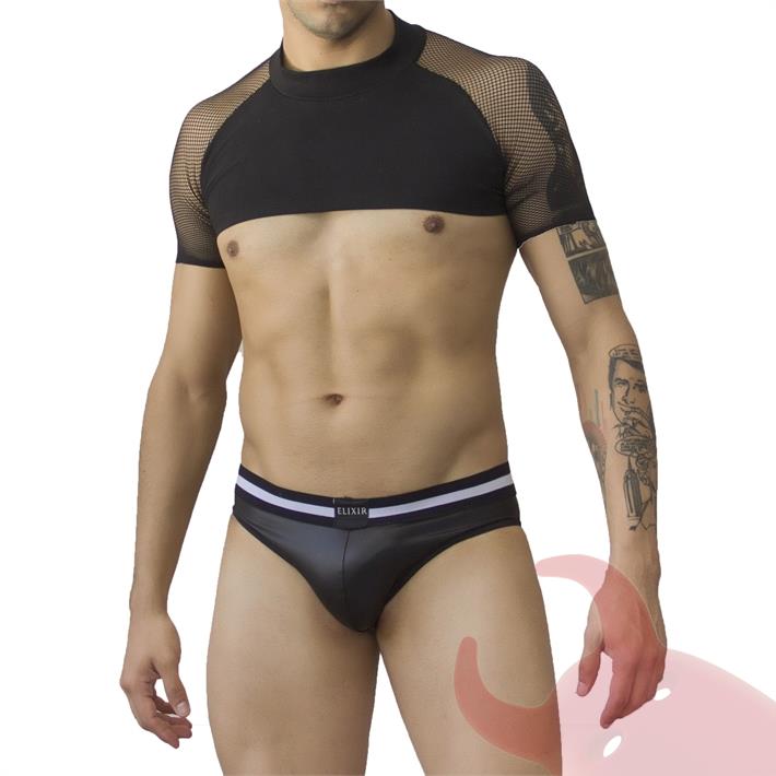 Remera corta transparente de hombre