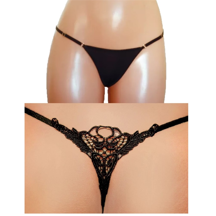 Tanga negra con guipurEAN: 9520073835890