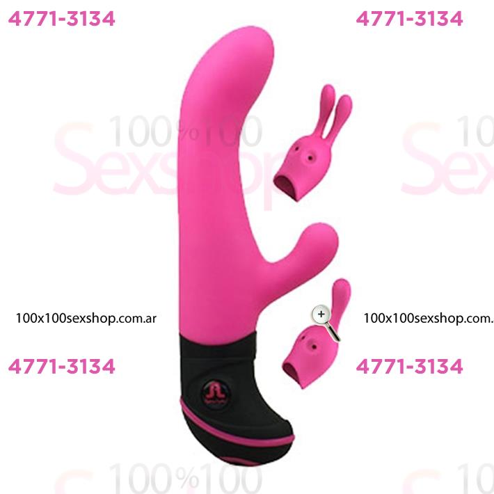 Cód: CA SS-AD-10761 - Vibrador punto g con estimulador de clitoris y accesorios - $ 66000