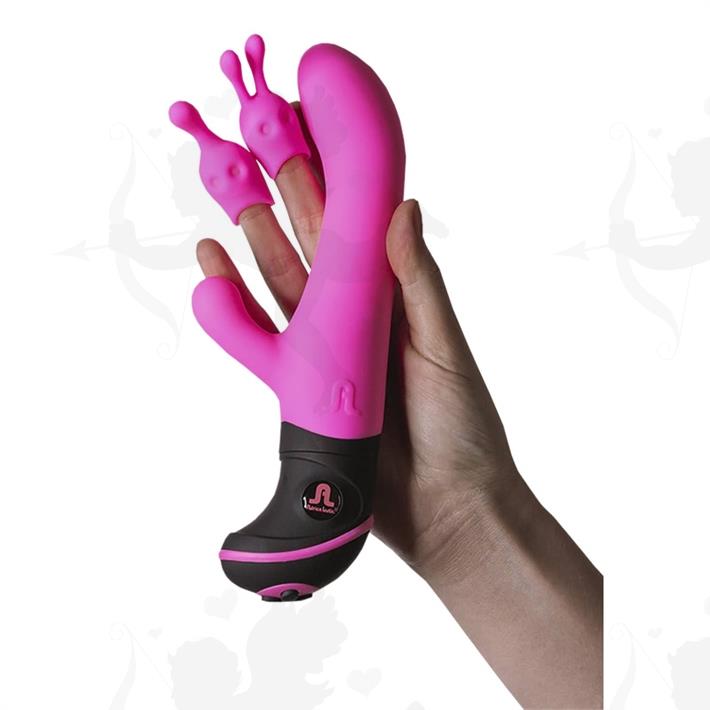 Vibrador punto g con estimulador de clitoris y accesorios