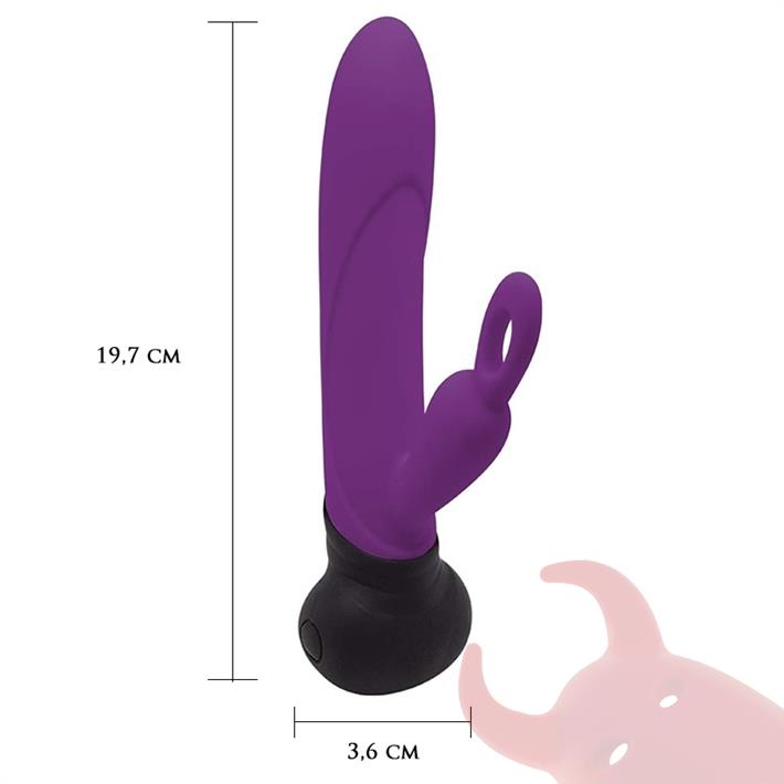  Vibrador rotativo con estimulador de clitoris y carga USB 