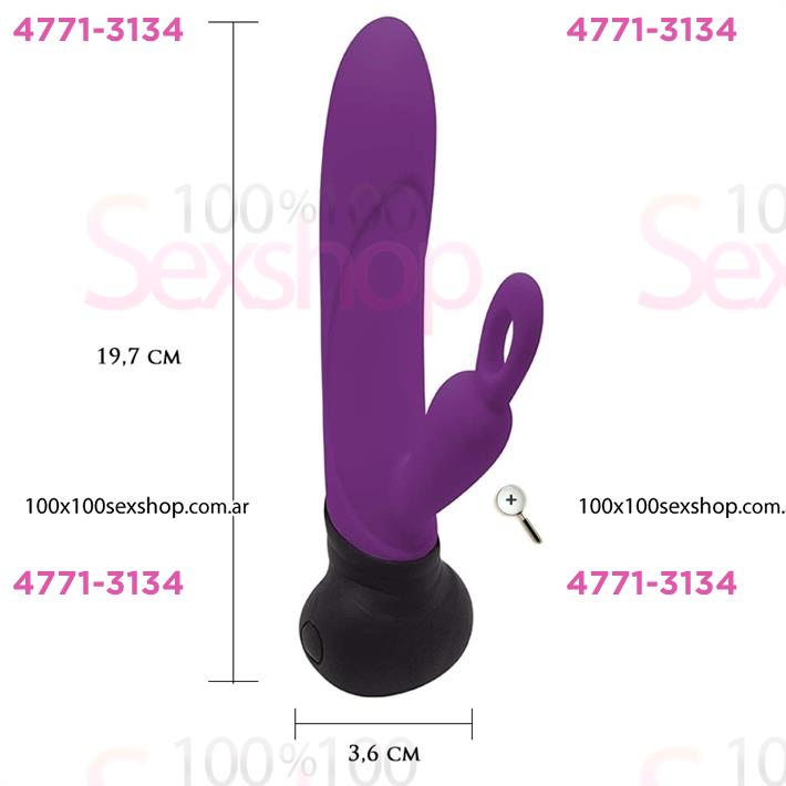 Cód: CA SS-AD-11153 - Vibrador rotativo con estimulador de clitoris y carga USB - $ 84000