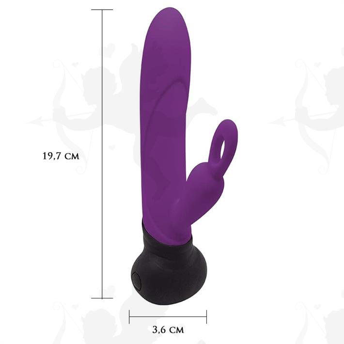 Cód: SS-AD-11153 - Vibrador rotativo con estimulador de clitoris y carga USB - $ 16800