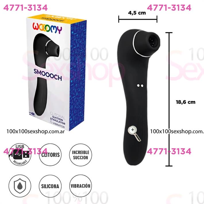 Cód: CA SS-AD-11319 - Smoooch Black - Succionador de clitoris con carga USB - $ 100500