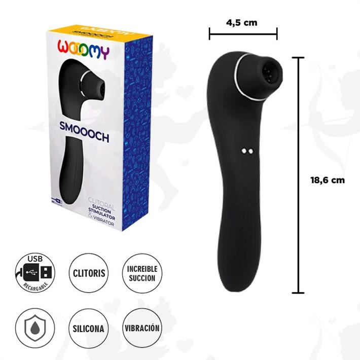 Smoooch Black - Succionador de clitoris con carga USB