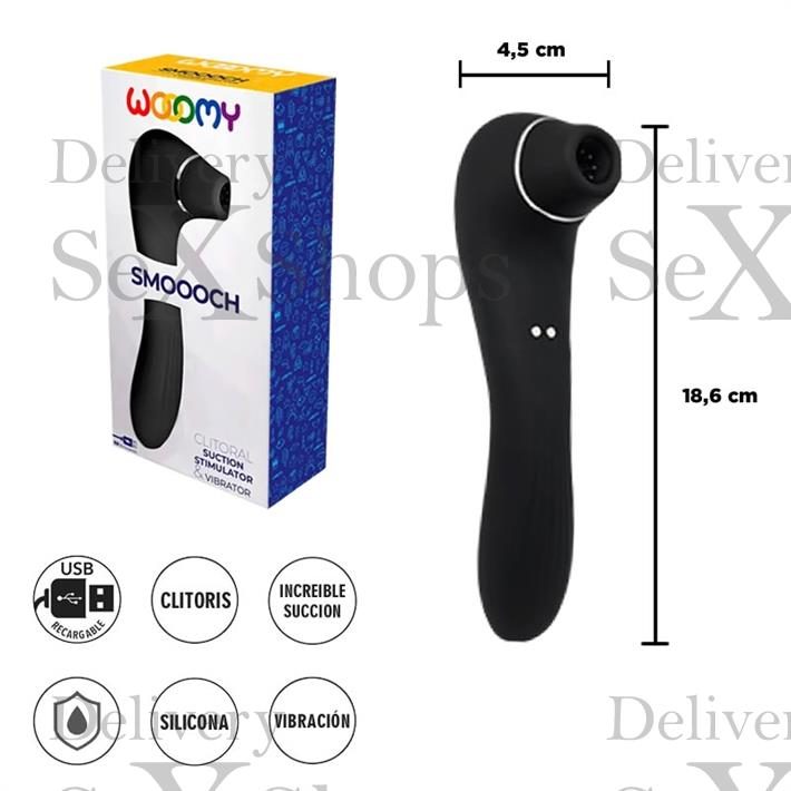  Smoooch Black - Succionador de clitoris con carga USB 