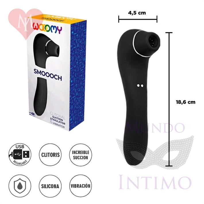 Smoooch Black - Succionador de clitoris con carga USB 
