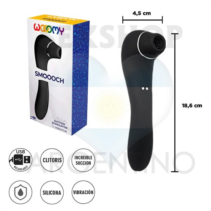 Smoooch Black - Succionador de clitoris con carga USB