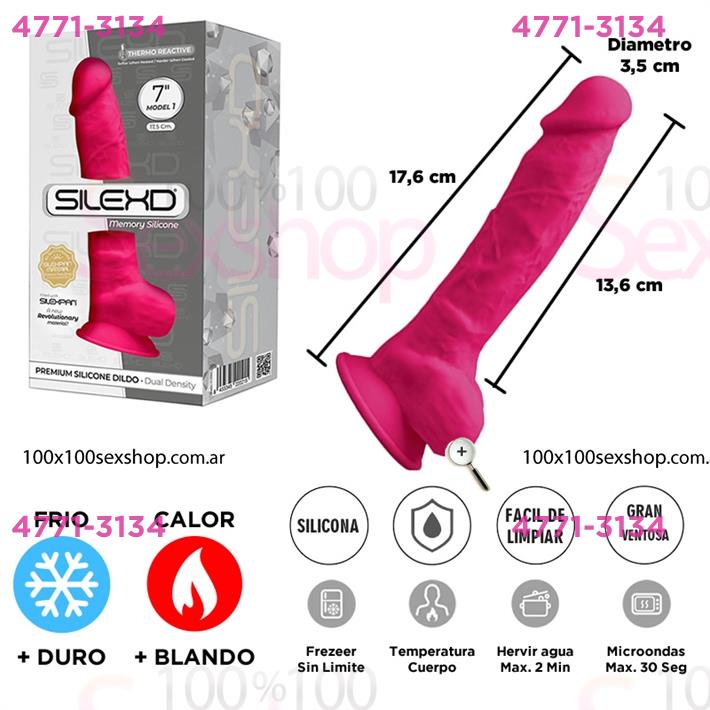 Cód: CA SS-AD-220215 - Dildo Rosa Premium Real Skin Model 1 de 18 centimetros con ventosa - $ 49000