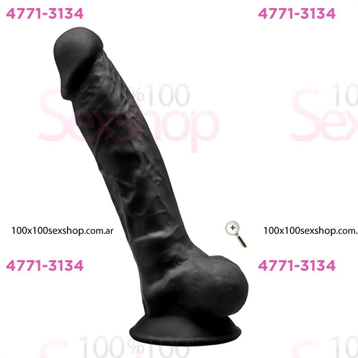 Cód: CA SS-AD-220291 - Dildo Negro Premium Real Skin Model 1 con ventosa de 18 centimetros - $ 49000