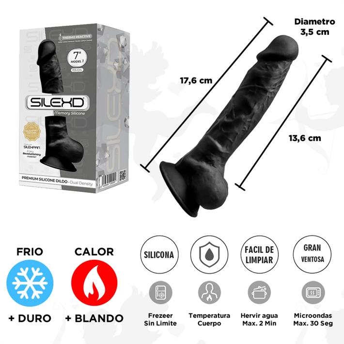 Cód: SS-AD-220291 - Dildo Negro Premium Real Skin Model 1 con ventosa de 18 centimetros - $ 49000