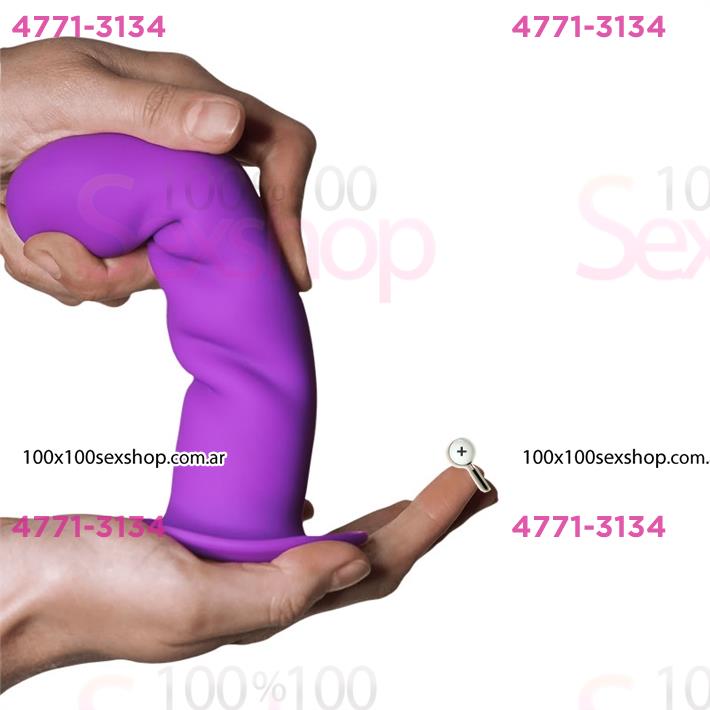 HITSENS 3 - Dildo de Silicona de Doble Densidad (Color Lila)