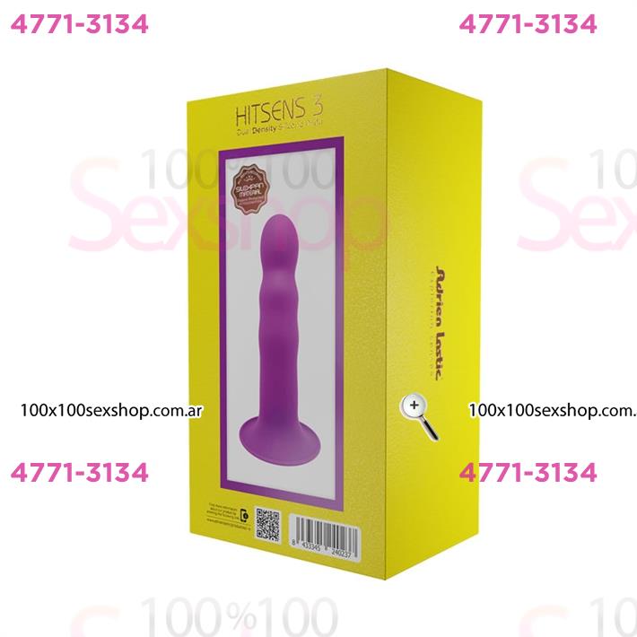 HITSENS 3 - Dildo de Silicona de Doble Densidad (Color Lila)