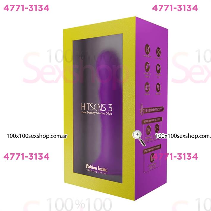 HITSENS 3 - Dildo de Silicona de Doble Densidad (Color Lila)