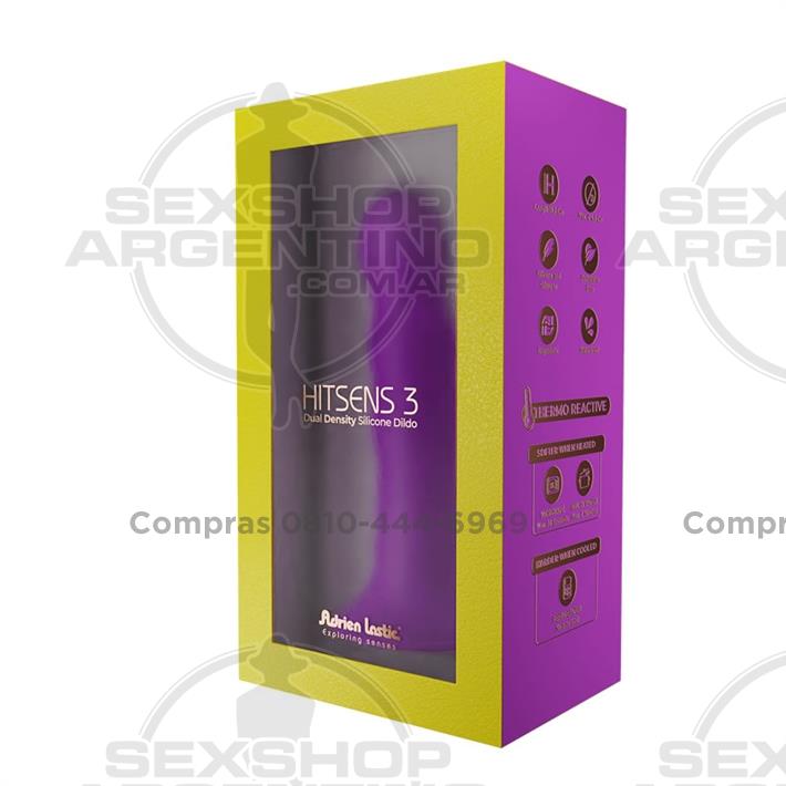 HITSENS 3 - Dildo de Silicona de Doble Densidad (Color Lila)