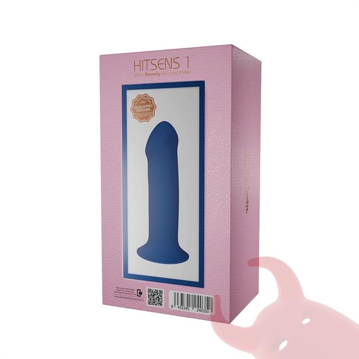 HITSENS 1 - Dildo de Silicona de Doble Densidad (Azul Eléctrico)