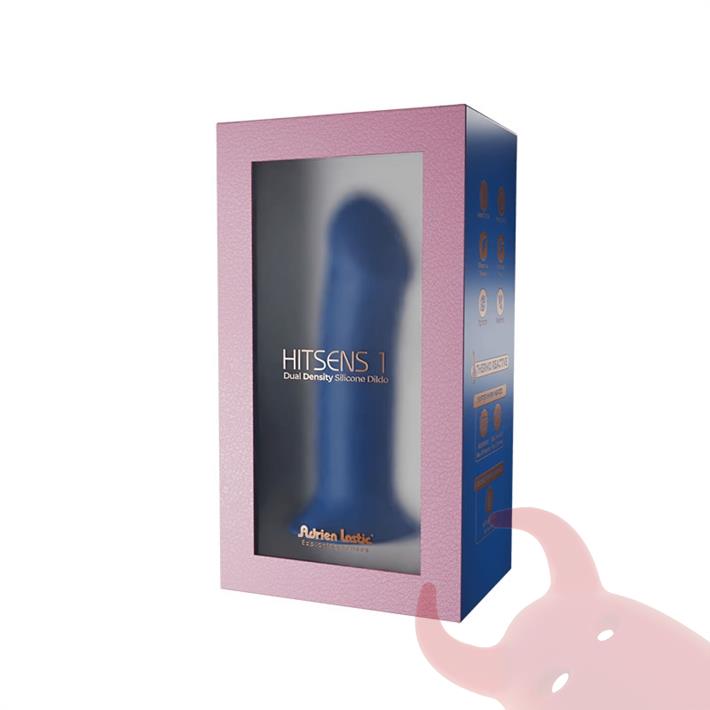 HITSENS 1 - Dildo de Silicona de Doble Densidad (Azul Eléctrico)