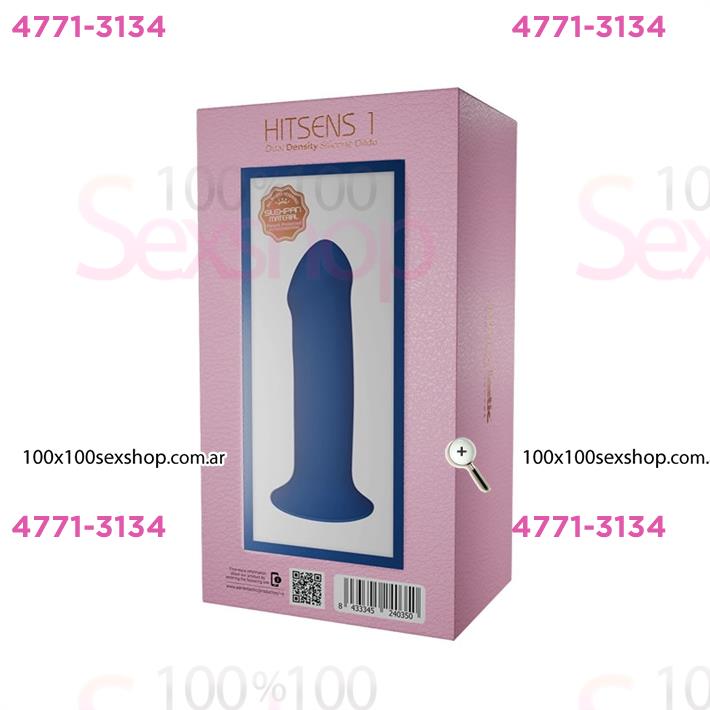 HITSENS 1 - Dildo de Silicona de Doble Densidad (Azul Eléctrico)