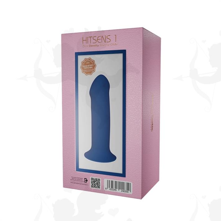 HITSENS 1 - Dildo de Silicona de Doble Densidad (Azul Eléctrico)