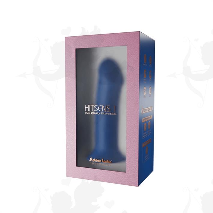 HITSENS 1 - Dildo de Silicona de Doble Densidad (Azul Eléctrico)