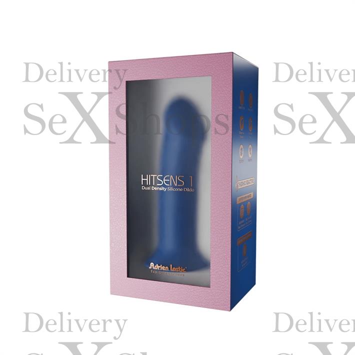 HITSENS 1 - Dildo de Silicona de Doble Densidad (Azul Eléctrico)