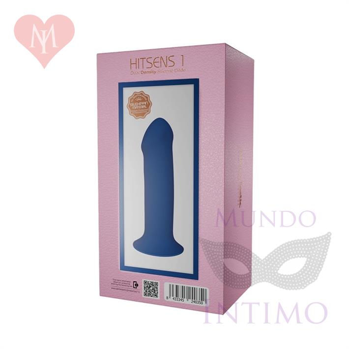 HITSENS 1 - Dildo de Silicona de Doble Densidad (Azul Eléctrico)