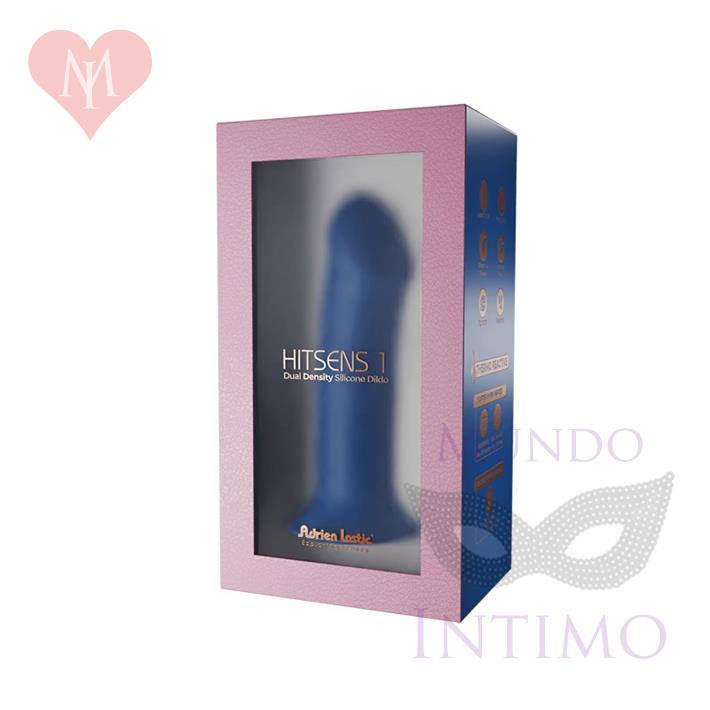 HITSENS 1 - Dildo de Silicona de Doble Densidad (Azul Eléctrico)