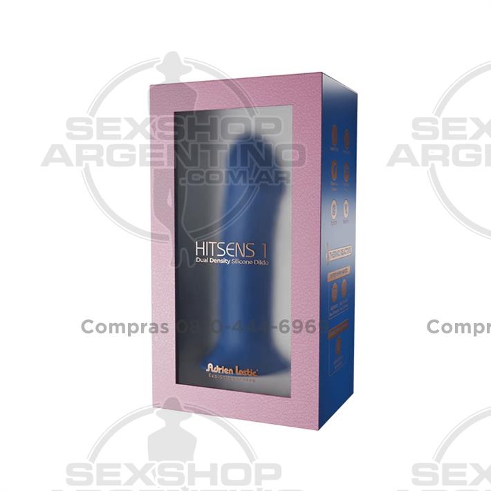 HITSENS 1 - Dildo de Silicona de Doble Densidad (Azul Eléctrico)