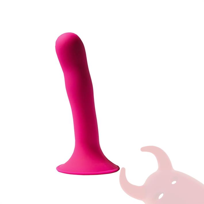 HITSENS 4 - Dildo de Silicona de Doble Densidad (Color Rosa Fuerte)