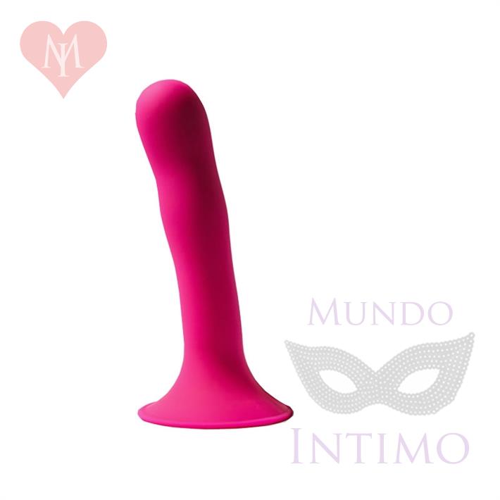 HITSENS 4 - Dildo de Silicona de Doble Densidad (Color Rosa Fuerte)