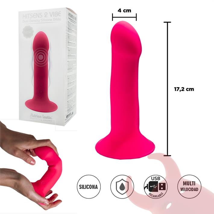  Dildo flexible rosa con sopapa y vibracion 