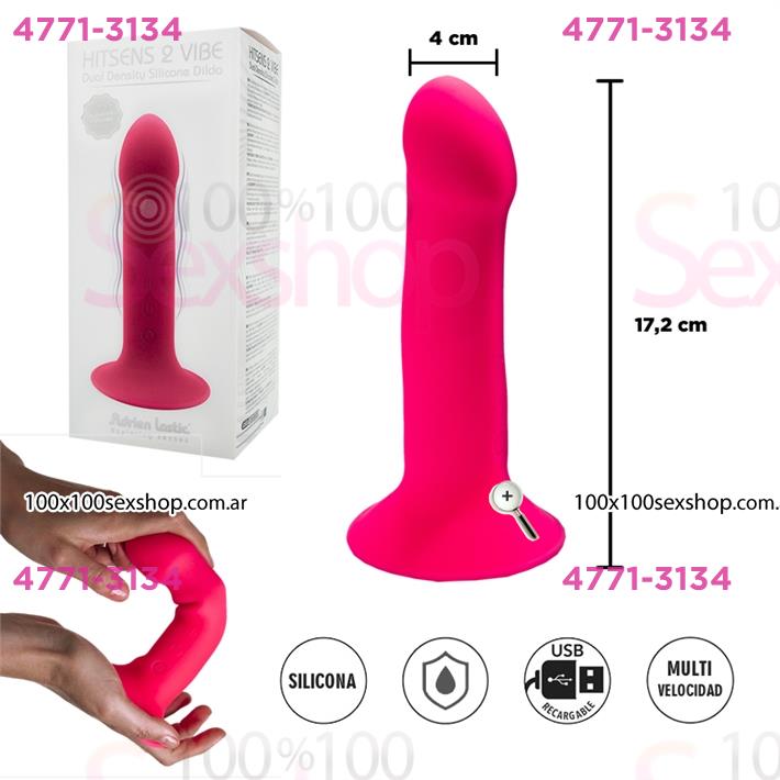 Cód: CA SS-AD-24511 - Dildo flexible rosa con sopapa y vibracion - $ 44000