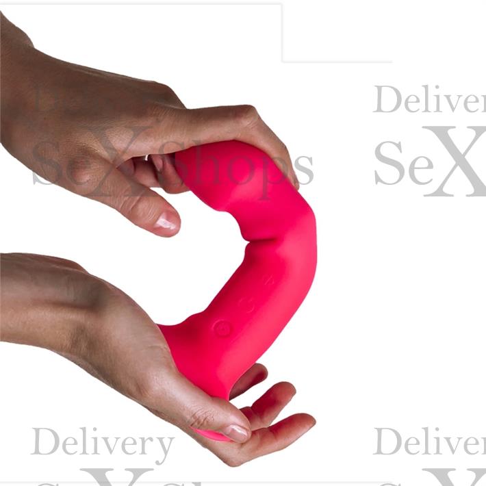 Dildo flexible rosa con sopapa y vibracion