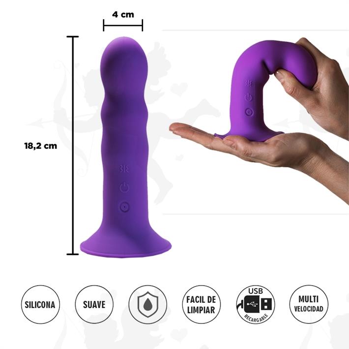 Cód: SS-AD-24523 - Dildo flexible violeta con sopapa y vibracion - $ 28800