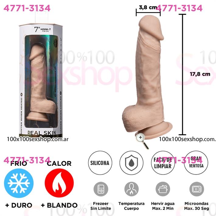 Cód: CA SS-AD-265773 - Real Skin Model 1 - Dildo con funcion Termoreactiva de Silicona Líquida de 18 cm - $ 66500