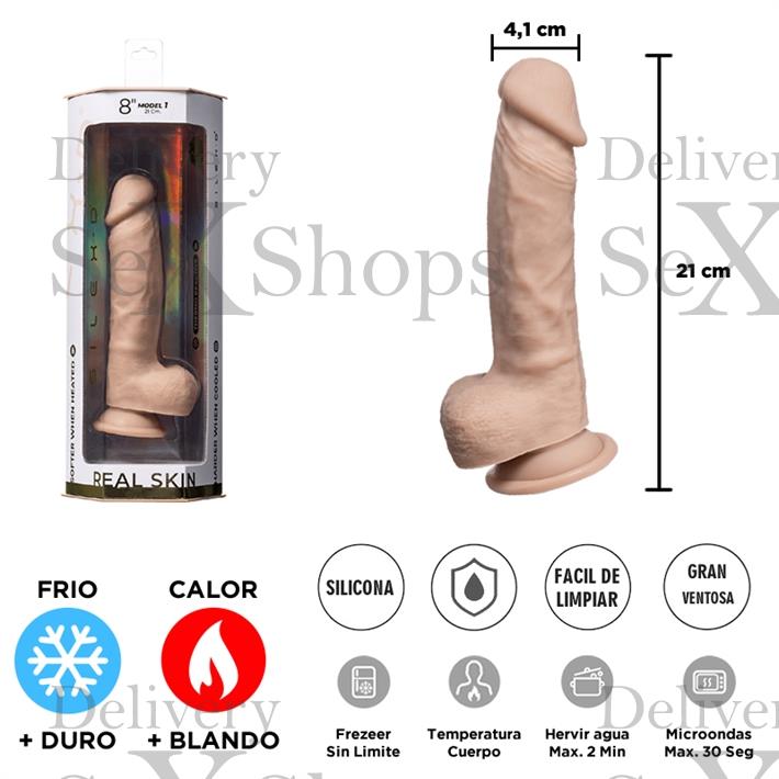  Real Skin Model 1 - Dildo Termoreactivo de Silicona de 20 cm 