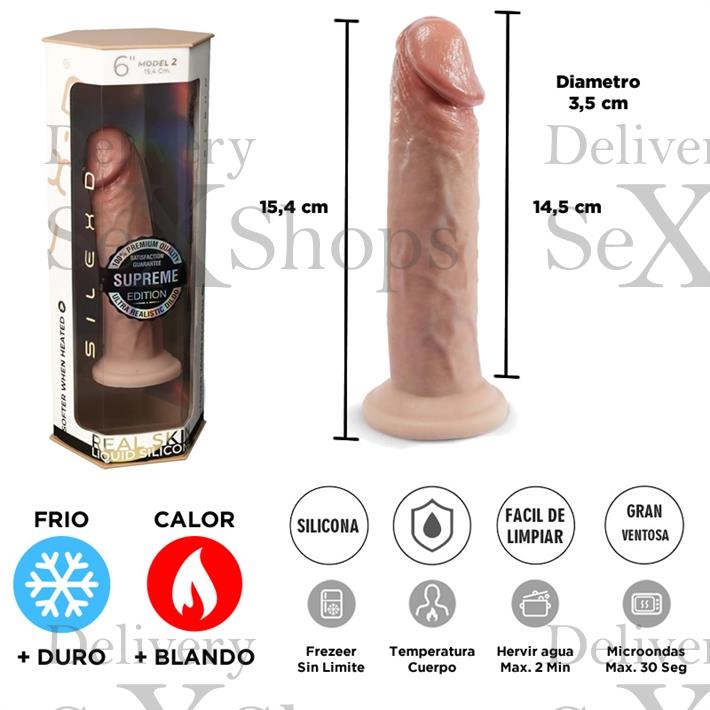  Dildo Real Skin Model 2 de 15 centimetros con ventosa 