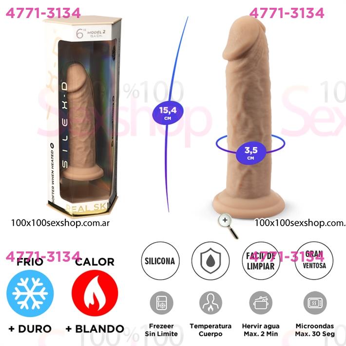 Real Skin Model 2 - Dildo Termorreactivo de Silicona Líquida de 15 cm