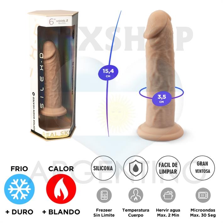 Real Skin Model 2 - Dildo Termorreactivo de Silicona Líquida de 15 cm