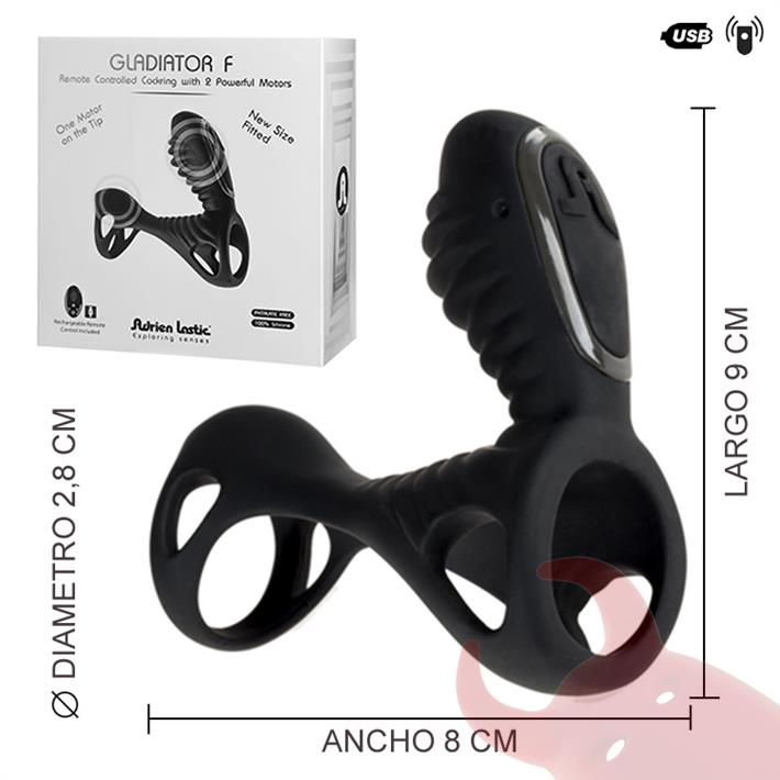  Gladiator anillo doble estimulacion vaginal y clitorial USB 