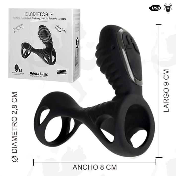 Cód: SS-AD-306292 - Gladiator anillo doble estimulacion vaginal y clitorial USB - $ 15180