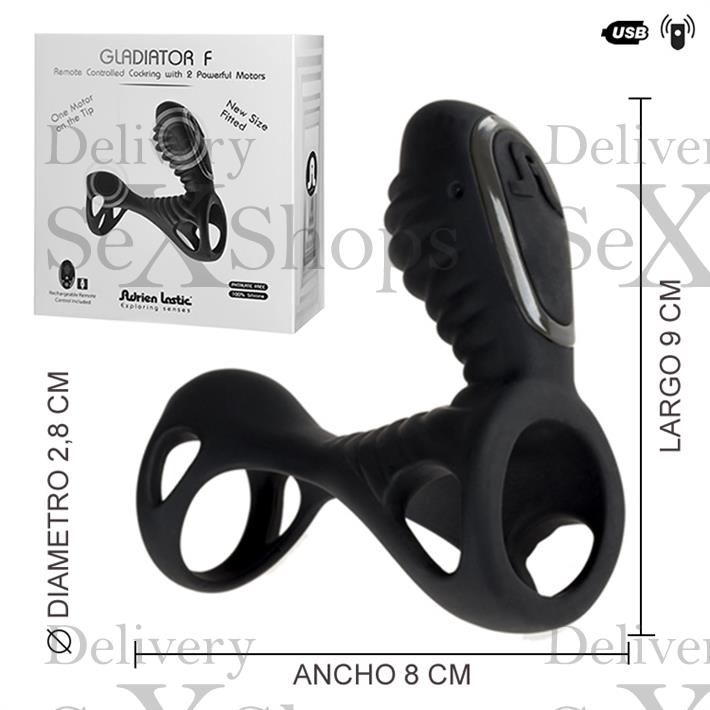  Gladiator anillo doble estimulacion vaginal y clitorial USB 