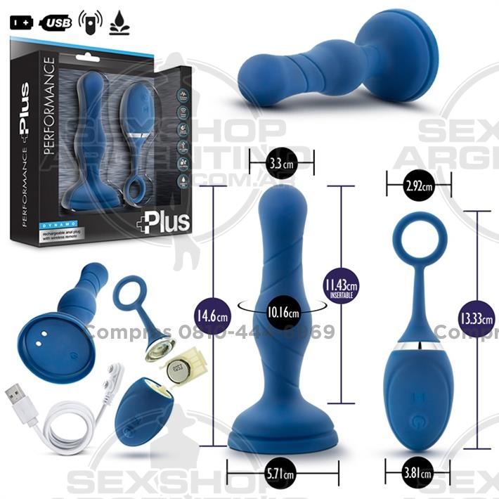  - Plug anal con vibracion control inalambrico y carga usb