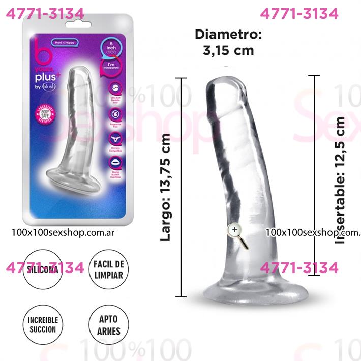 Cód: CA SS-BL-14519 - Dildo con sopapa transparente - $ 18300